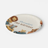 ファースト・サファリ・アニマル2体の誕生日 ペーパープレート (アングル)