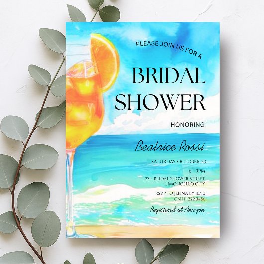 ファースト・スピリッツ・アマルフィビーチカクテルブライダルシャワー 招待状