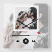 ファースト・ダンス・ソ結婚ングの記念日パーソナライズされた  スクエア壁時計 (正面)