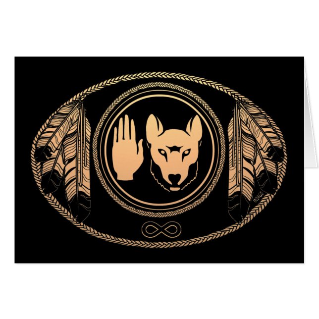 ファースト・ネイションズカードウルフ先住民アートカードメティス (正面横)