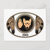 ファースト・ネイションズカードウルフ先住民アートカードメティス ポストカード (正面)