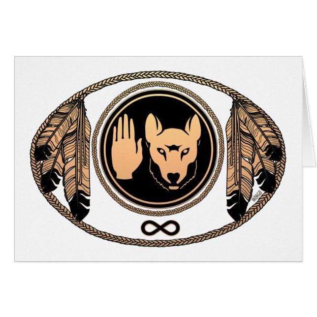 ファースト・ネイションズカードメティウルフ先住民アートカード (正面横)