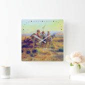 ファースト・ネイションズザスカウトCMラッセル先住民アメリカ スクエア壁時計 (ホーム)