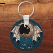 ファースト・ネーションズキーチェーン野生生物アートギフト記念 キーホルダー (正面)