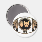 ファースト・ネーションズマグネットメティウルフ先住民アートギフト マグネット (正面/裏面)