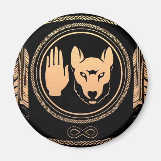 ファースト・ネーションズマグネットメティウルフ先住民アート マグネット (正面)