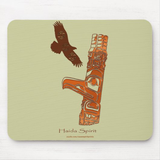 ファースト・ネーションズHaida Eagle & Totem Pole Mouse mat マウスパッド (正面)