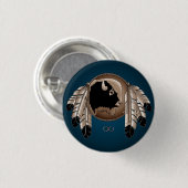 ファースト・ネーション・ボタンメティスギフト&ワイルドライフアート 缶バッジ (正面&裏面)