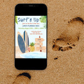 ファースト・バースデーパーティーの少年たちをサーフィンする 招待状