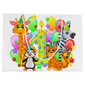 ファースト・バースデーパーティー動物抱き枕 ラージペーパーバッグ (裏面)