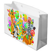 ファースト・バースデーパーティー動物抱き枕 ラージペーパーバッグ (裏面アングル)