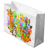 ファースト・バースデーパーティー動物抱き枕 ラージペーパーバッグ (正面アングル)