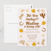 ファースト バースデー レインボー ロデオ グルーヴィー バースデー ポストカード (正面/裏面)