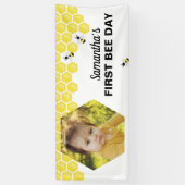 ファースト・ビー・デイ誕生日バナーハニカムデザイン 横断幕 (縦)