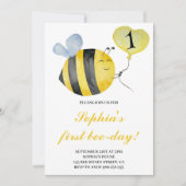 ファースト・ビー・デイ・ビー・ハニー・ビー1st誕生日 招待状 (正面)