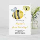 ファースト・ビー・デイ・ビー・ハニー・ビー1st誕生日 招待状 (スタンド正面)