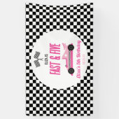 ファースト&ファイブピンクレースカー5thバースデーパーティー 横断幕 (縦)