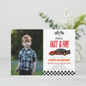 ファースト&ファイブレッドフラームレースカー5thバースデーパーティー 招待状 (スタンド正面)