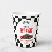 ファースト&ファイブレッドフラームレースカー5thバースデーパーティー 紙コップ (裏面)