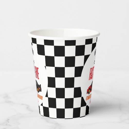 ファースト&ファイブレッドフラームレースカー5thバースデーパーティー 紙コップ (左)