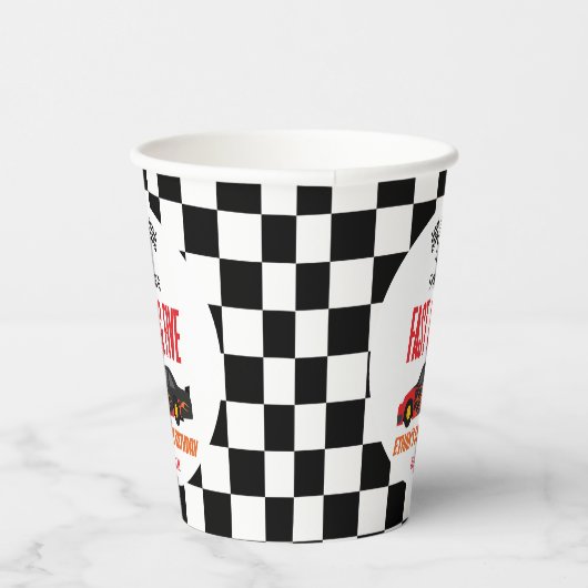 ファースト&ファイブレッドフラームレースカー5thバースデーパーティー 紙コップ (右)