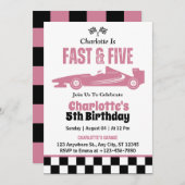 ファースト&ファイブレースカーギル5th誕生日パーティー 招待状 (正面/裏面)