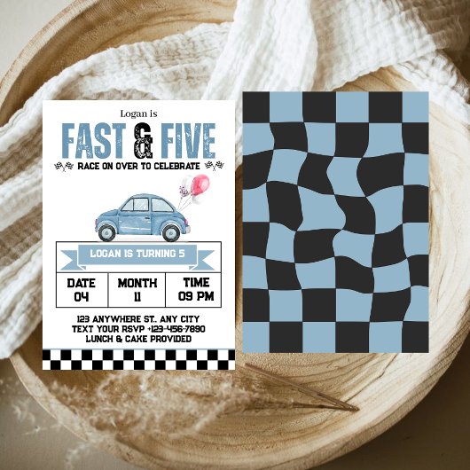 ファースト&ファイブレースカーボーイ5thバースデーパーティー 招待状