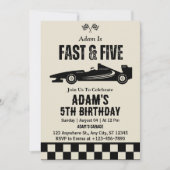 ファースト&ファイブレースカーボーイ5thバースデーパーティー 招待状 (正面)