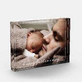 ファースト·ファザーズ·デイ·カスタム生まれたばかりの写真 フォトブロック (左)