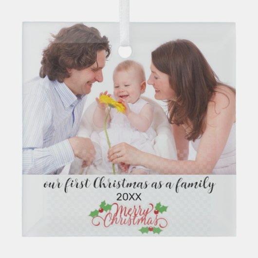 ファースト・ファミリーカスタム・クリスマスオーナメント ガラスオーナメント (正面)