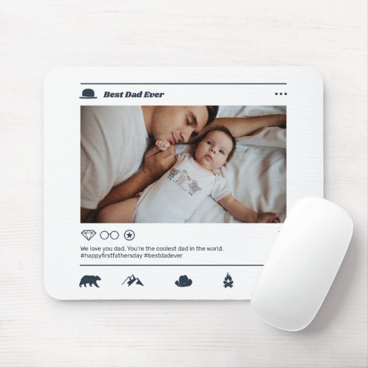 ファースト・ファーザーの日のパパInstagramポストのカスタム写真 マウスパッド (マウス)