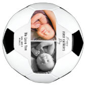 ファースト・ファーザーの日2写真ベビーニューパパ名 サッカーボール (回転)