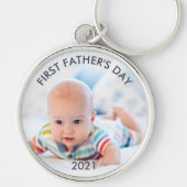ファースト・ファーザーズカスタム・デイパパとベビー写真 キーホルダー (正面)