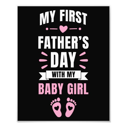 ファースト・ファーザーズデイベビー生まれたばかりの娘ガール フォトプリント            (正面)