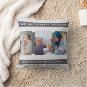 ファースト・ファーザーズ・デイおじいちゃんカスタムの写真&メッセージ クッション (ブランケット)