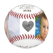 ファースト・ファーザーズ・デイおじいちゃんフォトコラージュ記念 野球ボール (正面)