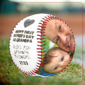 ファースト・ファーザーズ・デイおじいちゃんフォトコラージュ記念 野球ボール