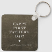 ファースト・ファーザーズ・デイの新しいパパの写真 キーホルダー (裏面)