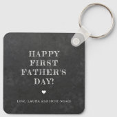 ファースト・ファーザーズ・デイの新しいパパの写真 キーホルダー (裏面)