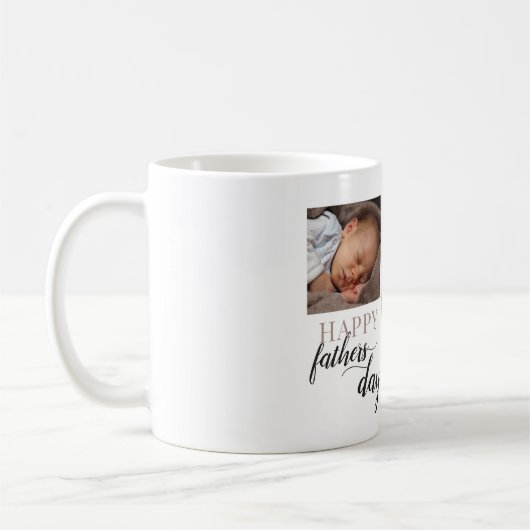 ファースト・ファーザーズ・デイ新生児写真マグカップ コーヒーマグカップ (左)