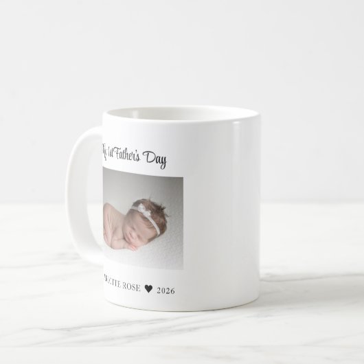 ファースト・ファーザーズ・デイ新生児写真 コーヒーマグカップ (正面左)