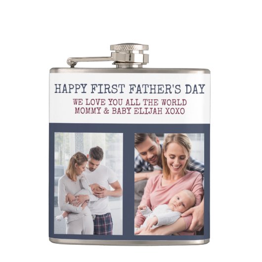 ファースト・ファーザーズ・デイ2フォトカスタムお尻 フラスク (正面)