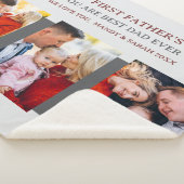 ファースト・ファーザーズ・デイ・グレー3枚の写真とカスタムメッセージ シェルパブランケット (3/4)