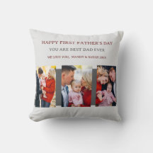 ファースト・ファーザーズ・デイ・グレー4枚の写真とカスタムメッセージ