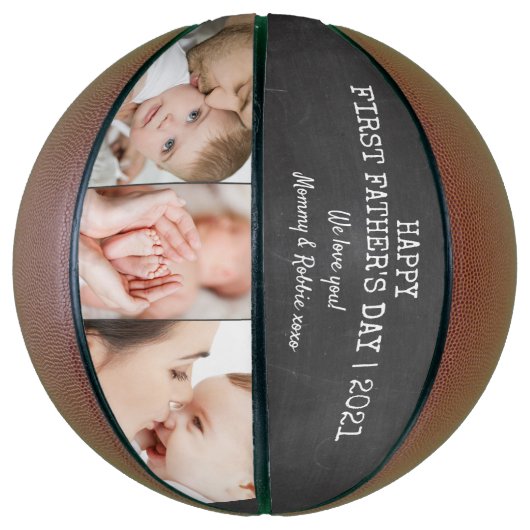 ファースト・ファーザーズ・デイ・チョークカスタムボード3写真 バスケットボール (縦)