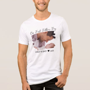 ファースト・ファーザーズ・デイ・ニュー・パパ&ベビー写真 トライブレンドTシャツ