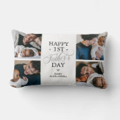 ファースト・ファーザーズ・デイ・フォト・コラージュ記念 ランバークッション (正面)