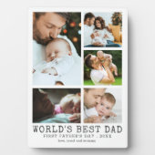 ファースト・ファーザーズ・デイWORLDS最高のパパ写真コラージュ フォトプラーク (正面)