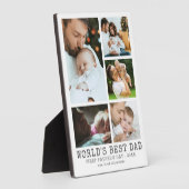 ファースト・ファーザーズ・デイWORLDS最高のパパ写真コラージュ フォトプラーク (側面)
