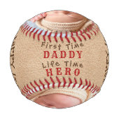 ファースト・ファーザーフェイク・デイ・レザーと2フォトフレーム 野球ボール (裏面)